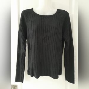Mossimo Black Ribbed Crew Neck Sweater (A Little Fitted)